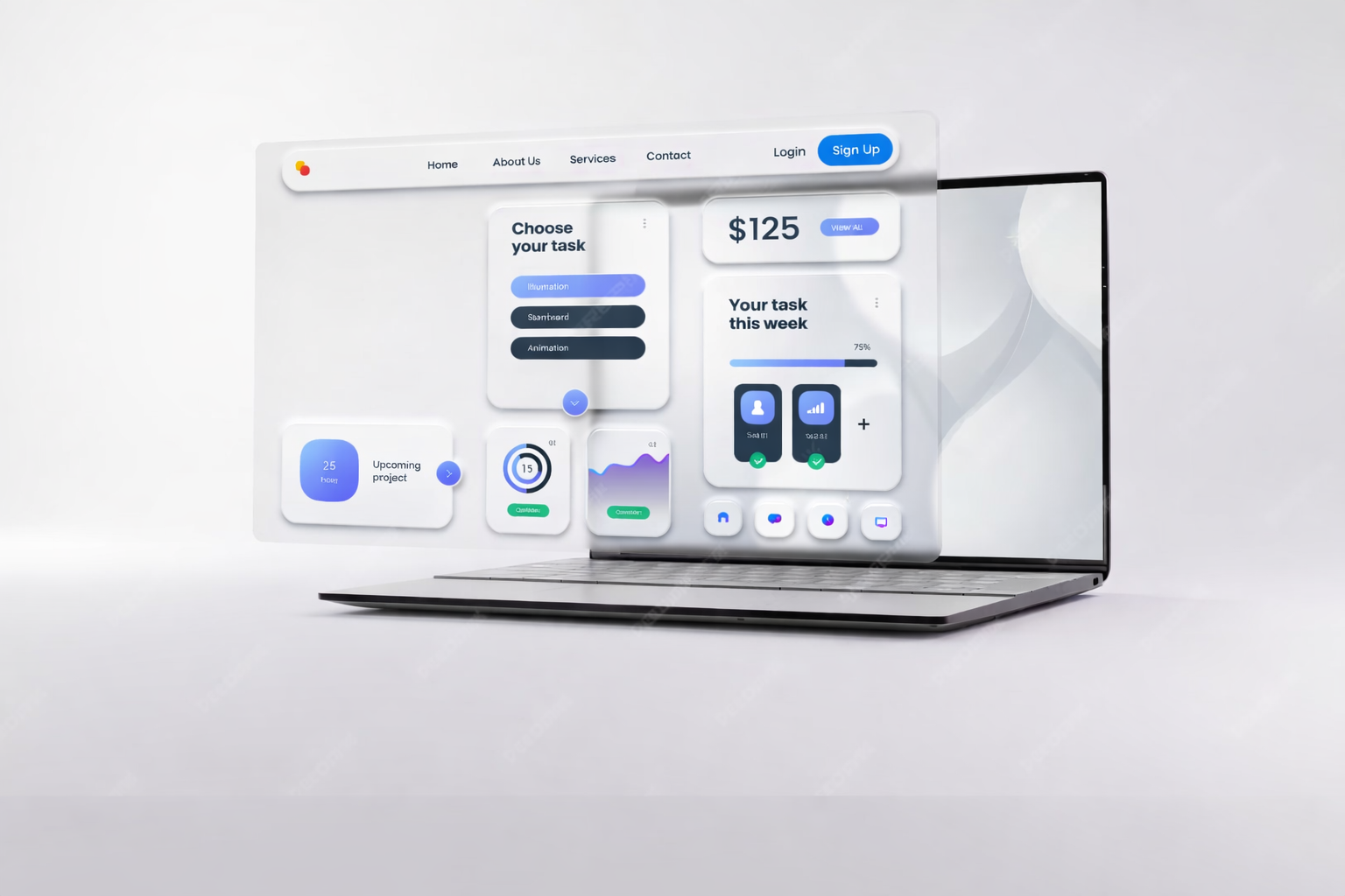 Laptop with UI dashboard representing LMS optimisation